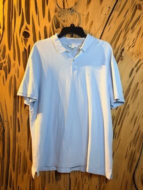 Calvin Klein Men's Liquid Touch Polo Shirt Size XL Light Blue 100% Pima Cotton